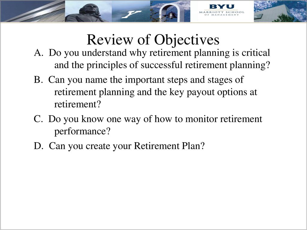 Principles for a successful retirement
