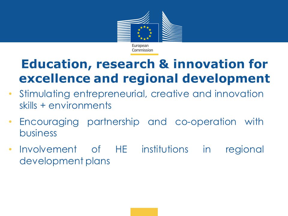 Education, research & innovation for excellence and regional development