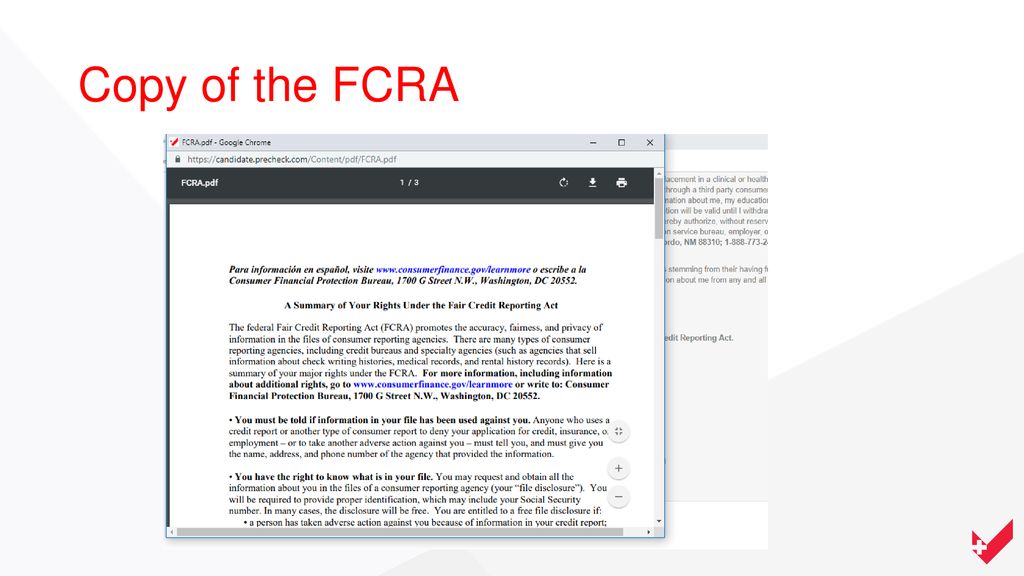 Copy of the FCRA