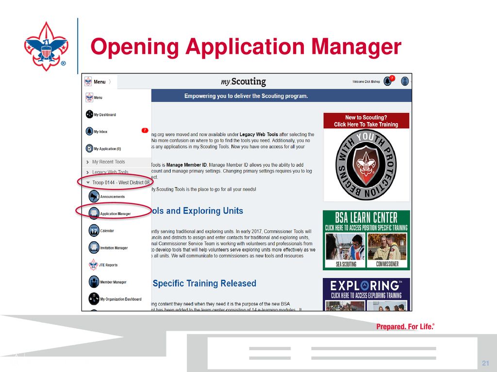 Opening Application Manager