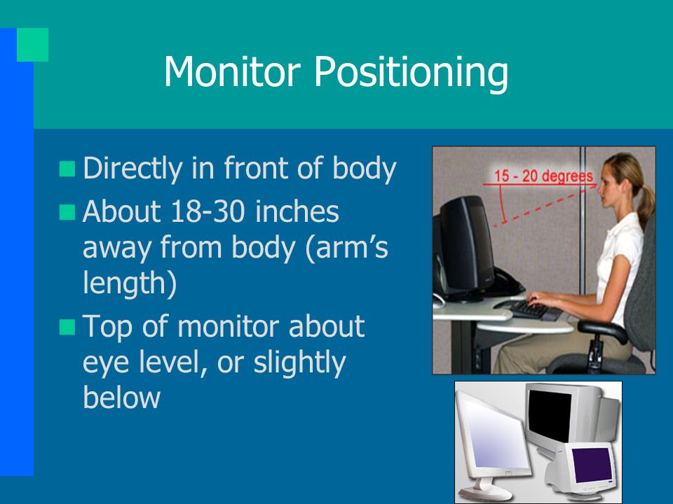 Monitor Positioning Directly in front of body