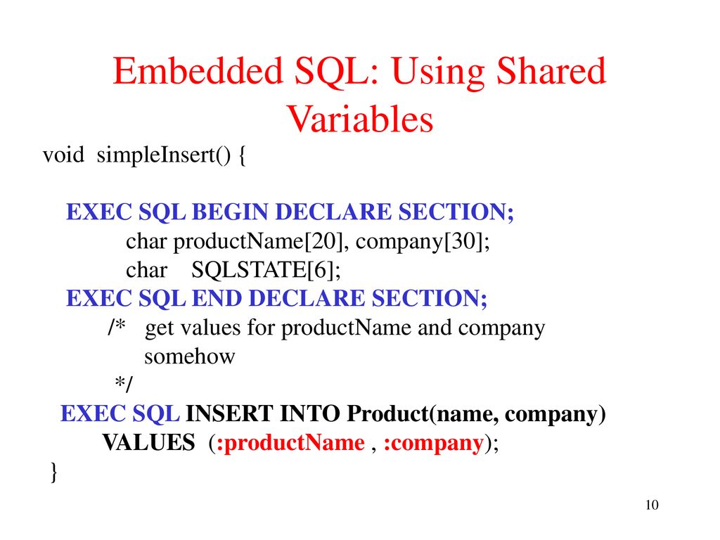 Embedded sql chapter ppt download