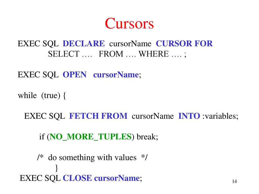 Embedded sql chapter ppt download