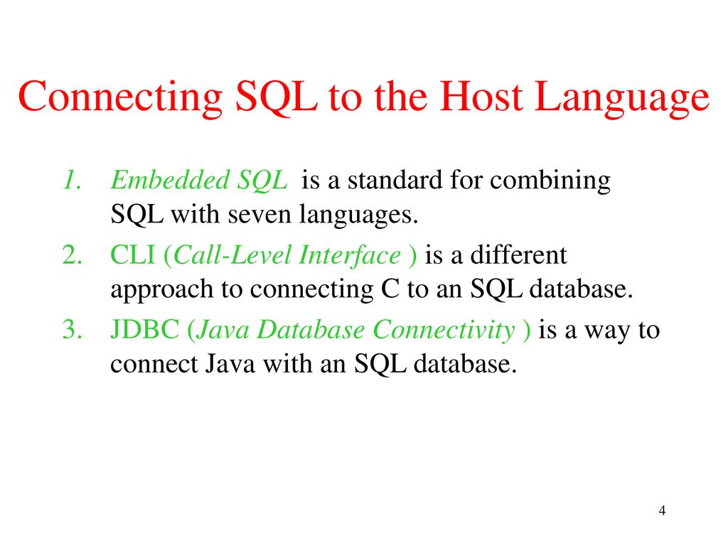 Embedded SQL Chapter ppt download