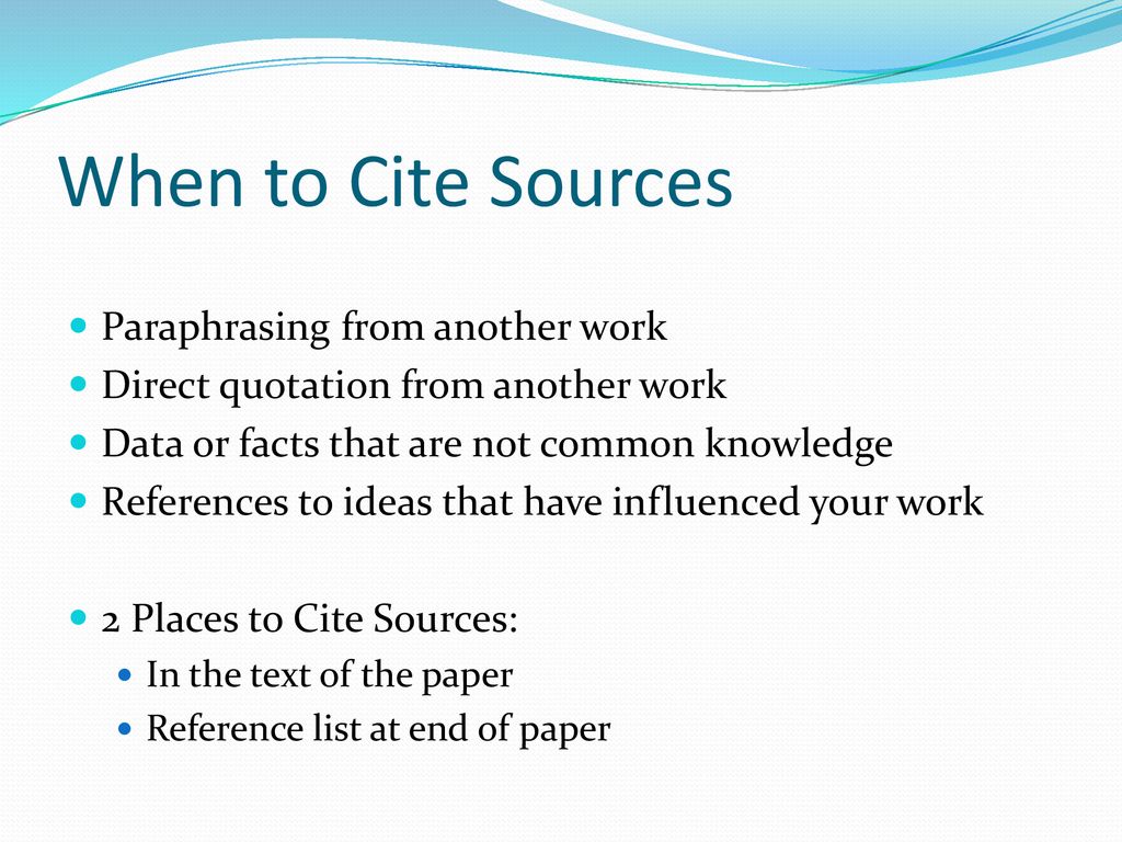 Citing Sources in APA Style - ppt download