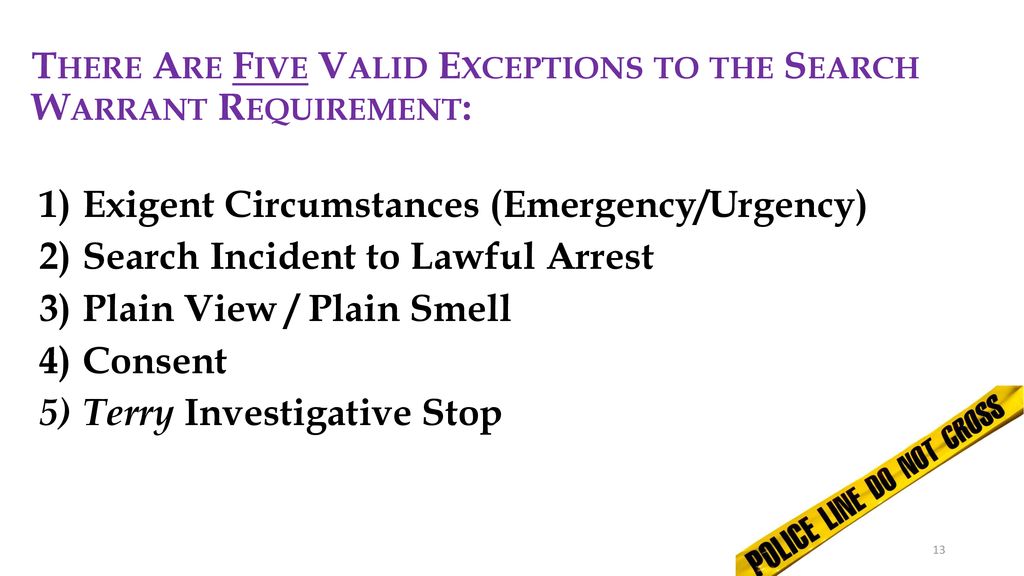 Search Warrants and Warrant Exceptions ppt download