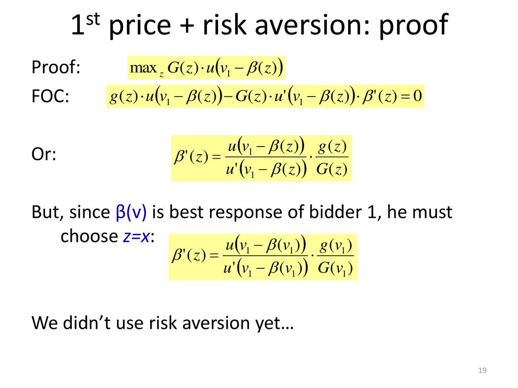 Class 5 Single Parameter Implementation And Risk Aversion Ppt Download