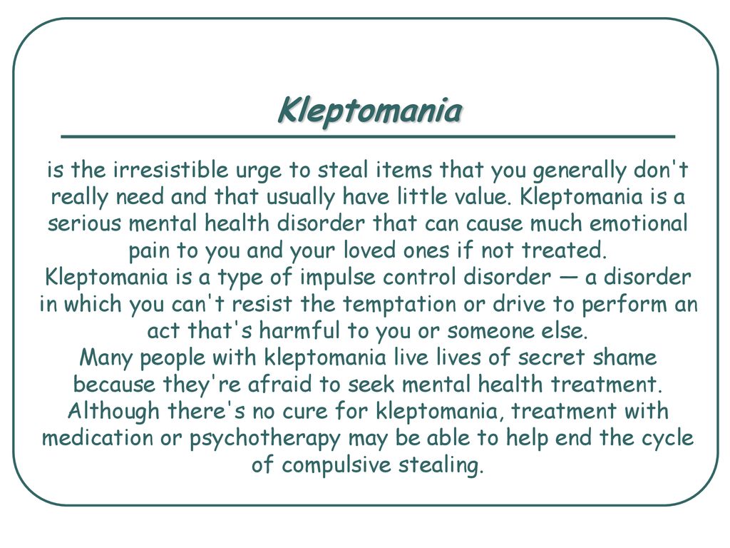 Kleptomania disorder