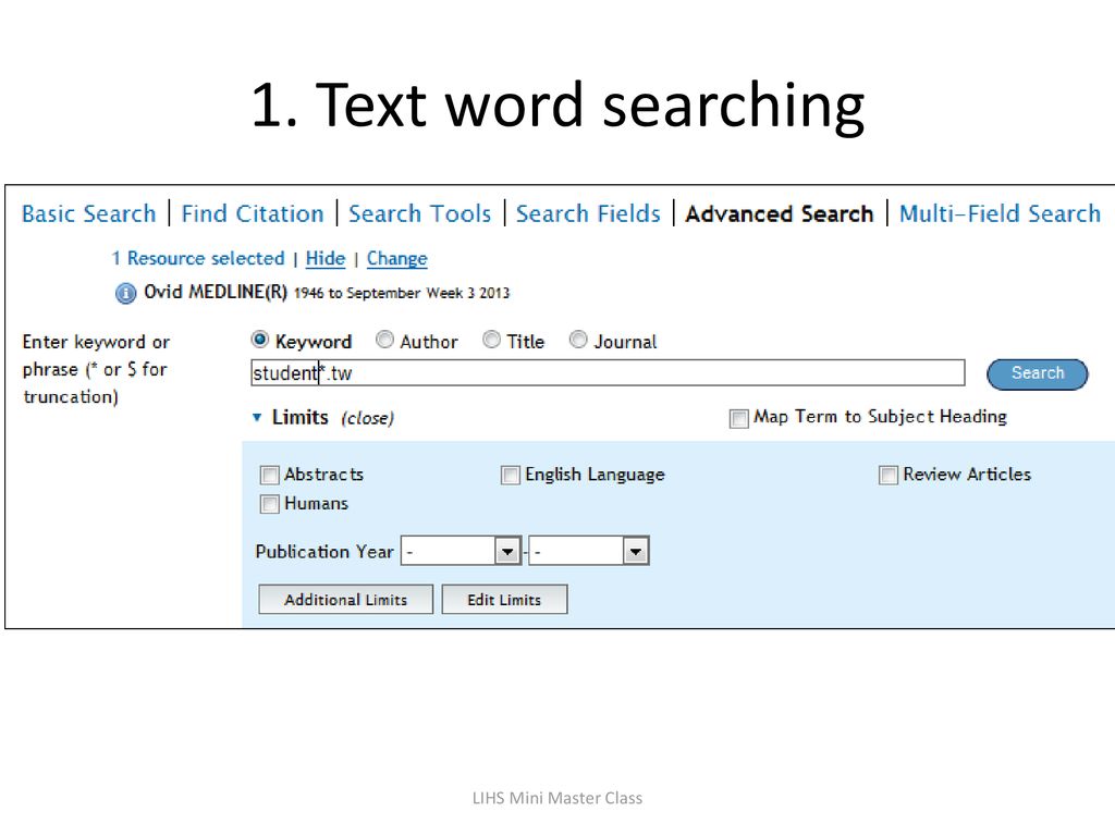 Literature Searching Using MEDLINE - ppt download