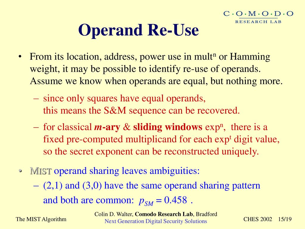 Some Security Aspects of the Randomized Exponentiation Algorithm - ppt ...