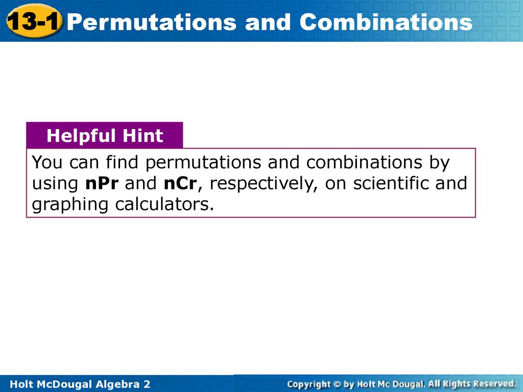 Permutations and combinations ppt download