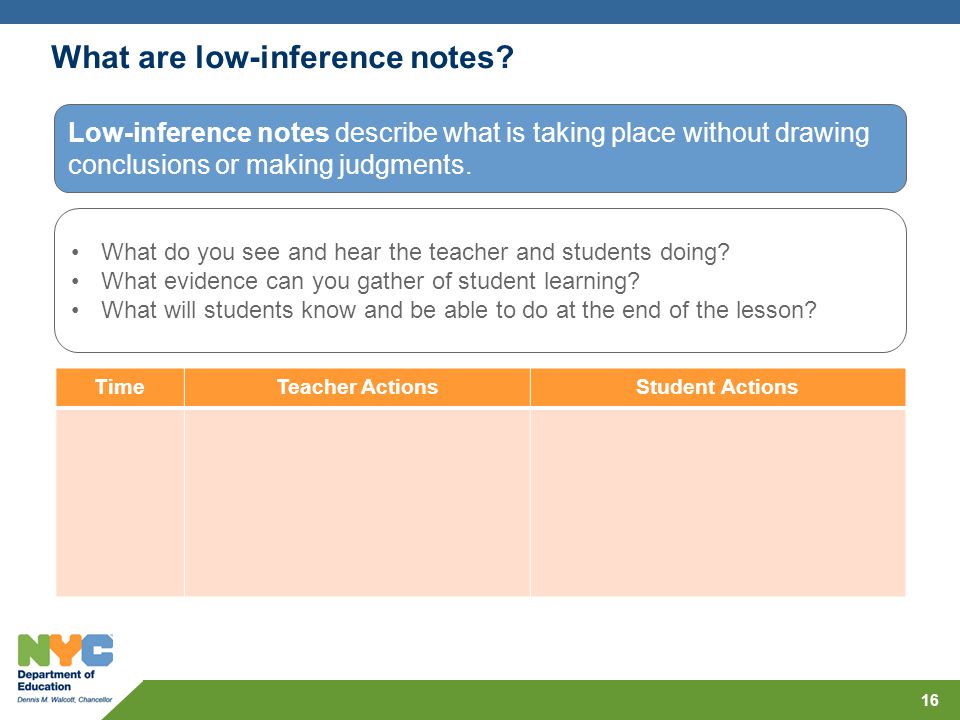 What are low-inference notes