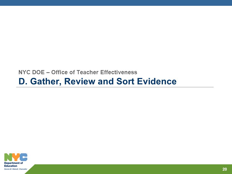 NYC DOE – Office of Teacher Effectiveness D
