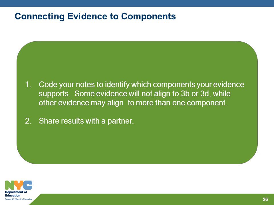 Connecting Evidence to Components