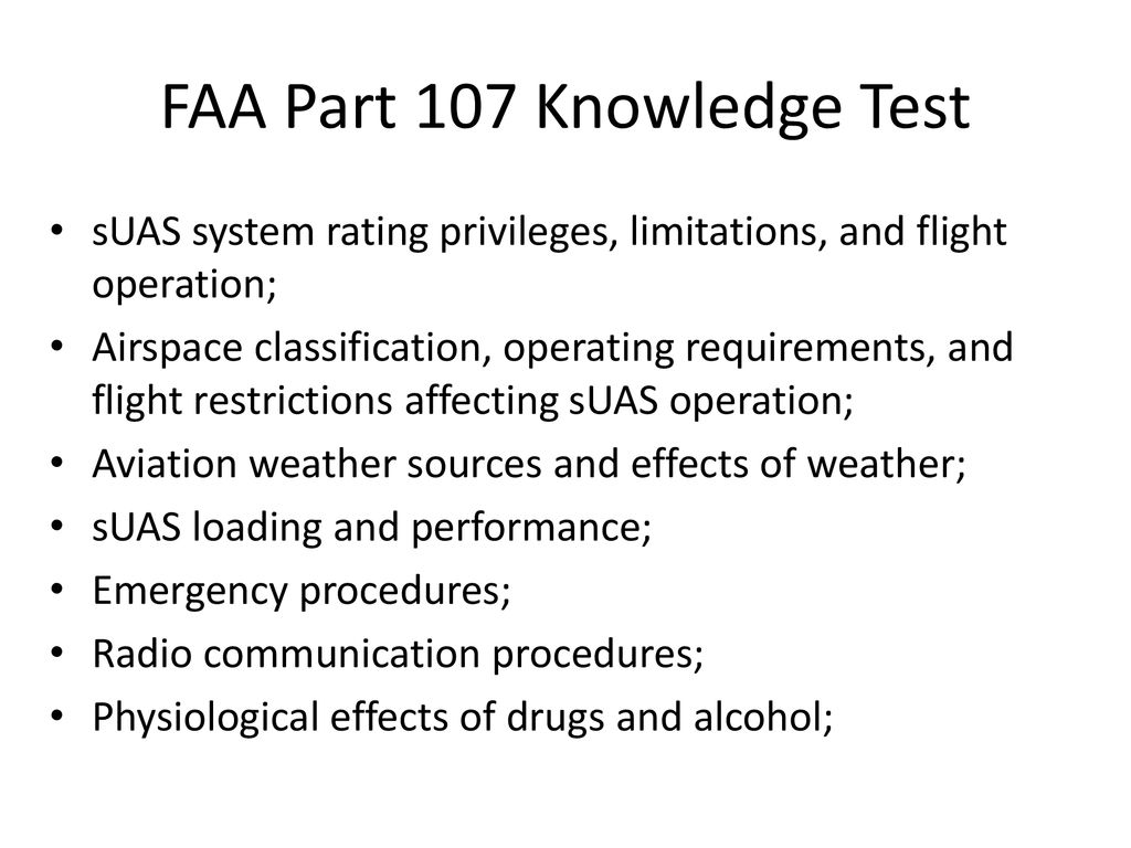 FAA Part 107 Knowledge Test