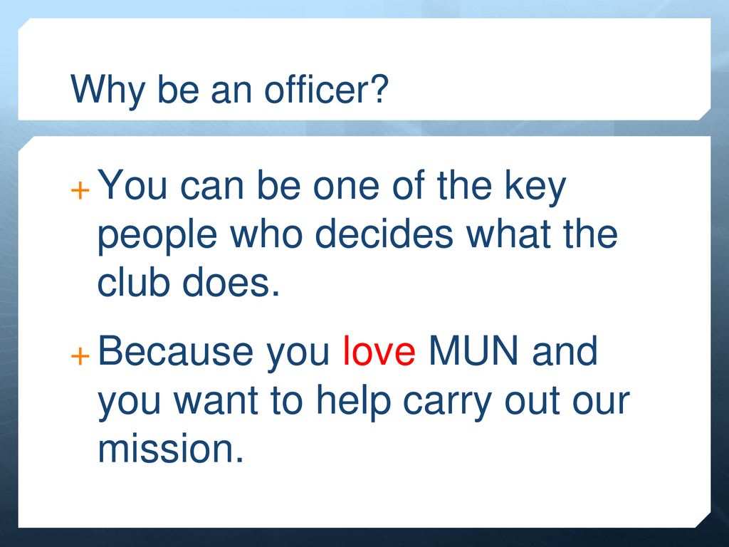 You can be one of the key people who decides what the club does.