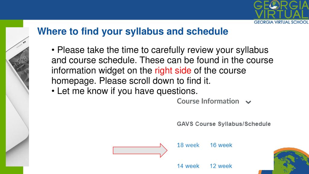 Where to find your syllabus and schedule