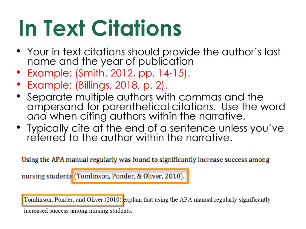Apa In Text Citation Example Multiple Authors