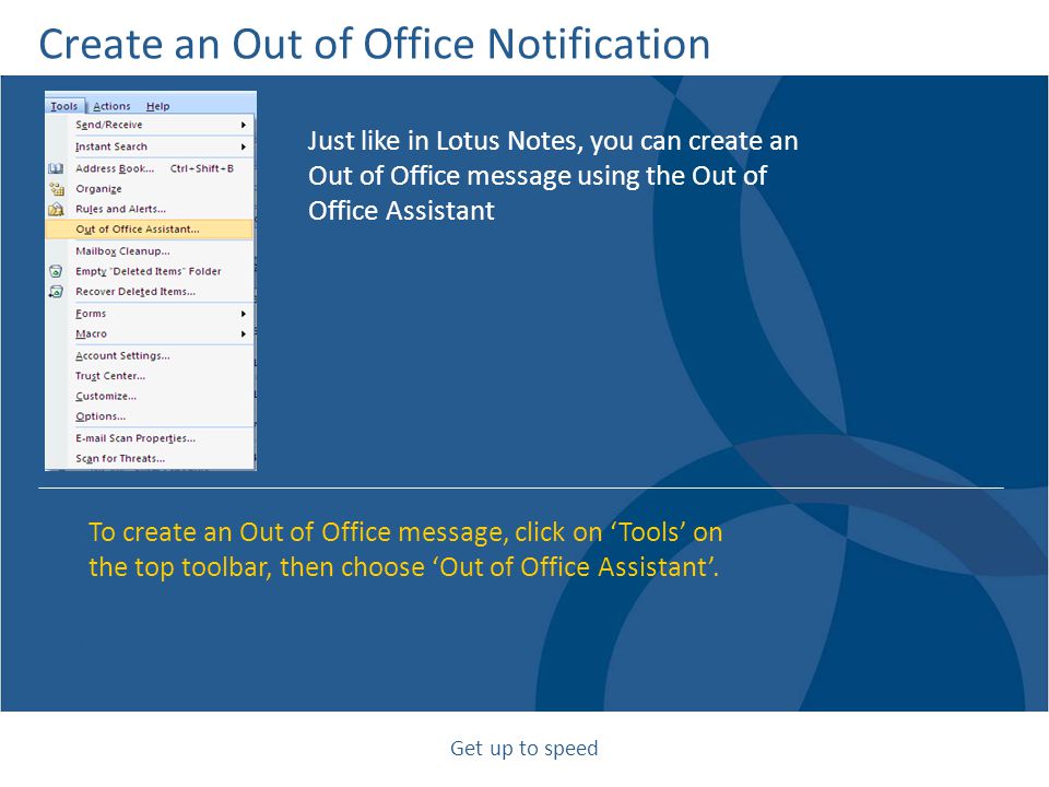 Create an Out of Office Notification
