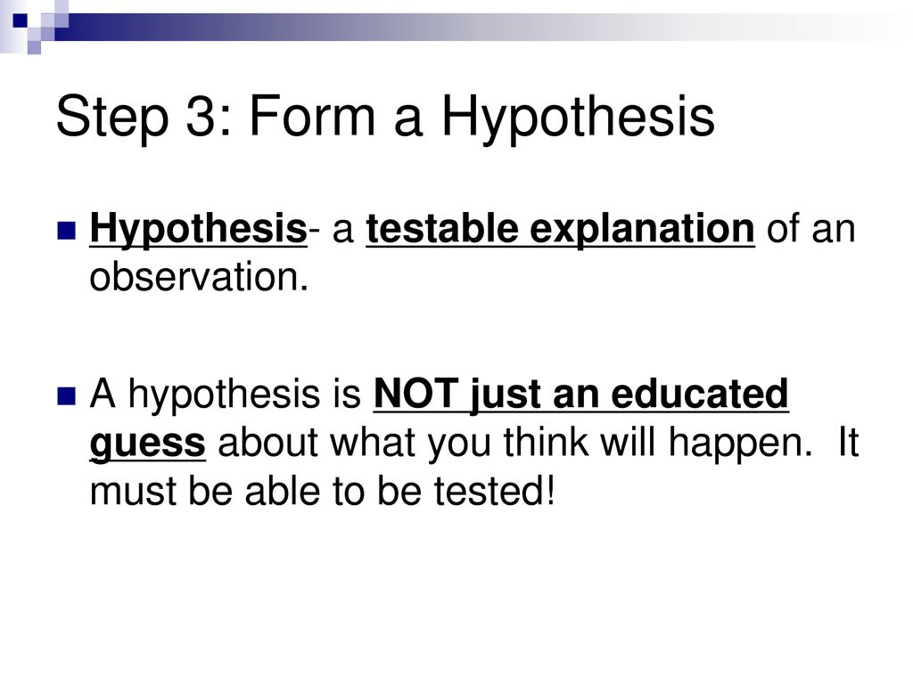 hypothesis explanation observation