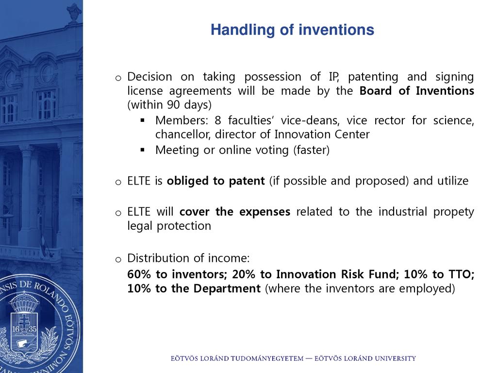 Handling of inventions
