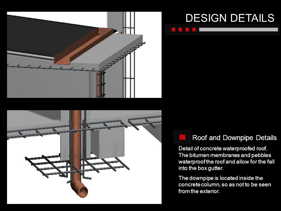 DESIGN DETAILS Roof and Downpipe Details