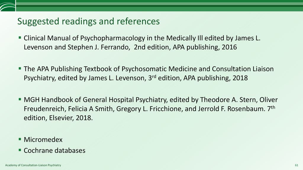 Psychopharmacology in the Medically Ill - ppt download