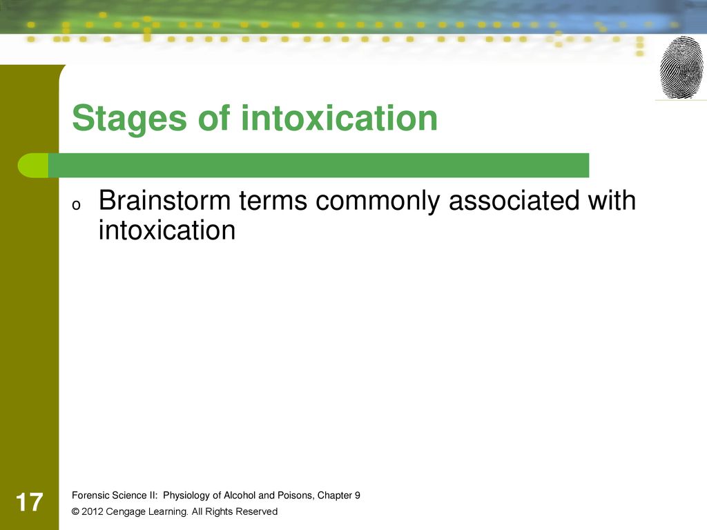 Stages of intoxication