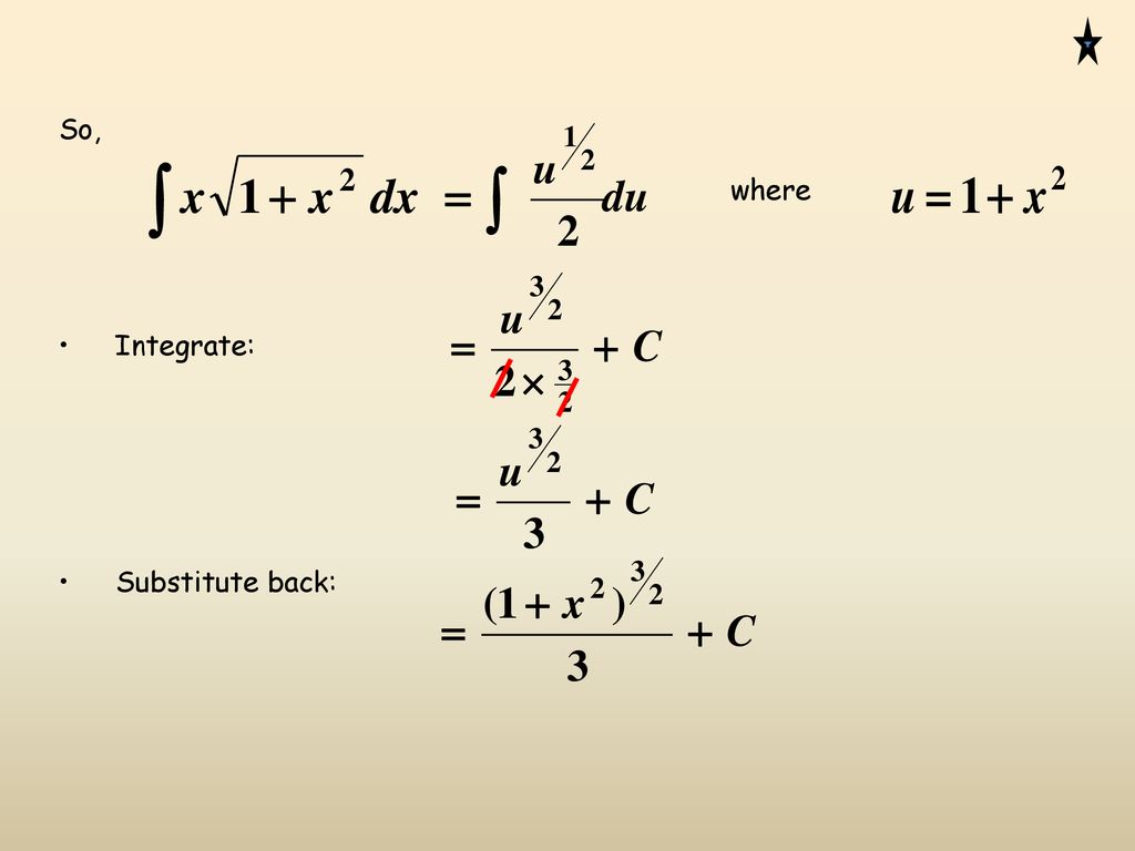 Integration by Substitution - ppt download