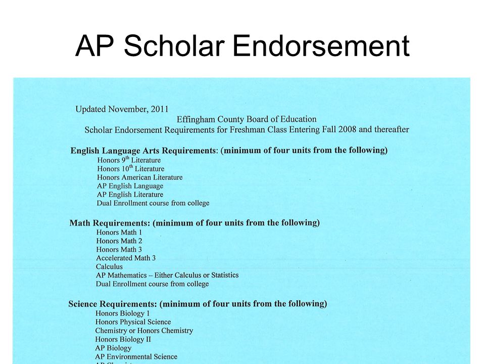 AP Scholar Endorsement