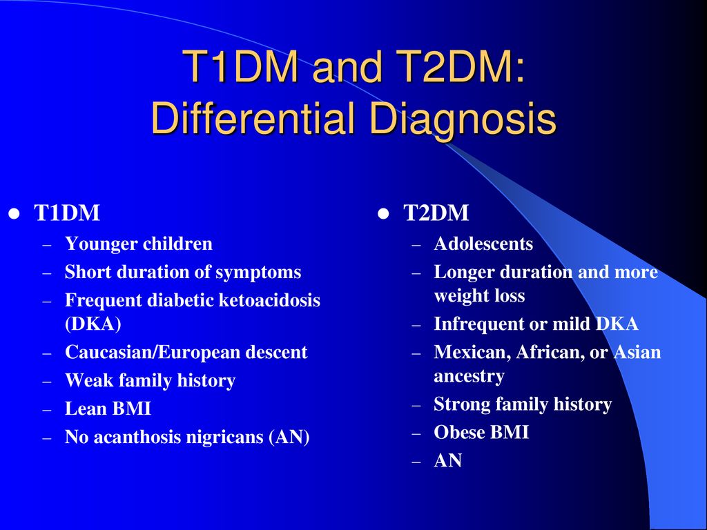 differential diagnosis for type 2 diabetes