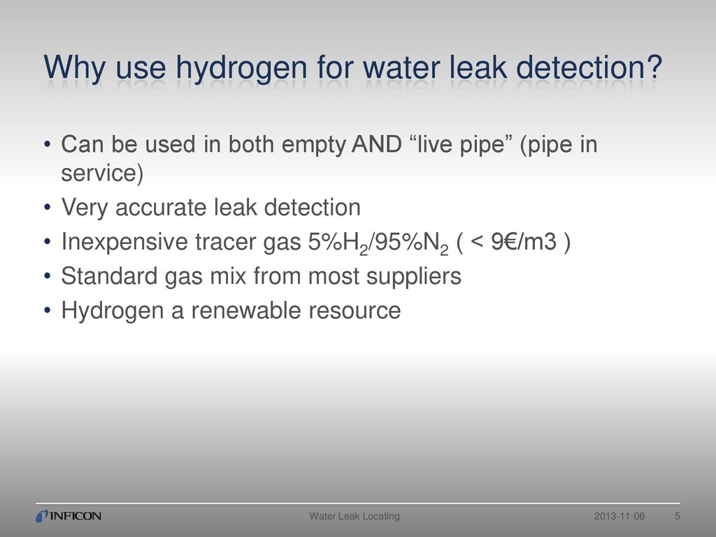 Why use hydrogen for water leak detection