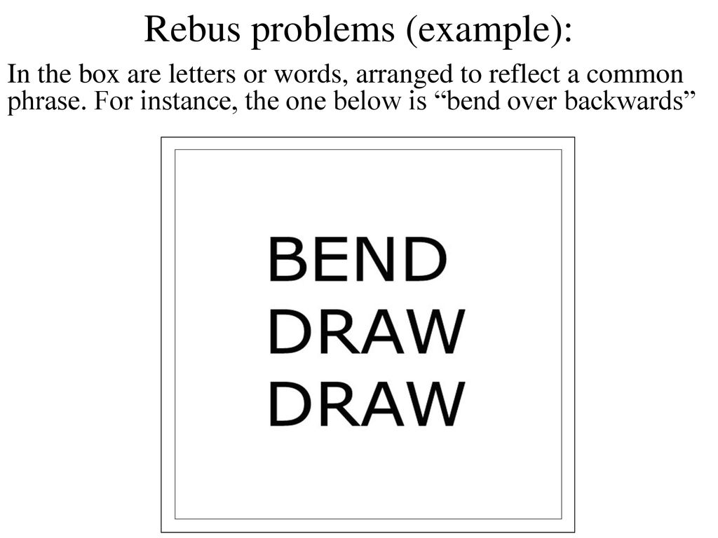 Rebus problems (example):