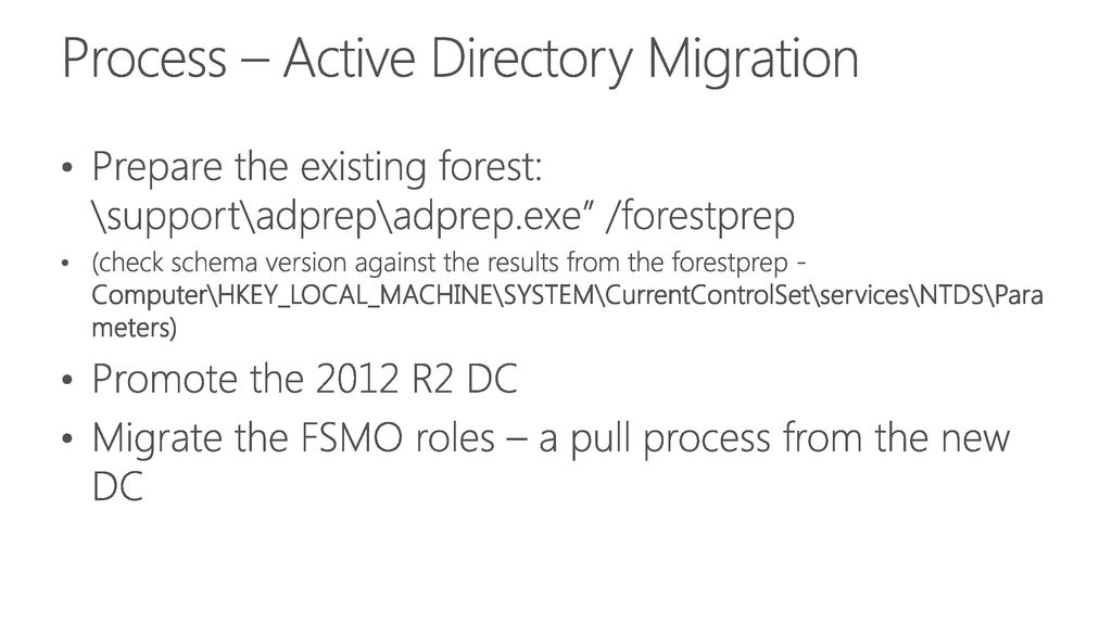 Process – Active Directory Migration