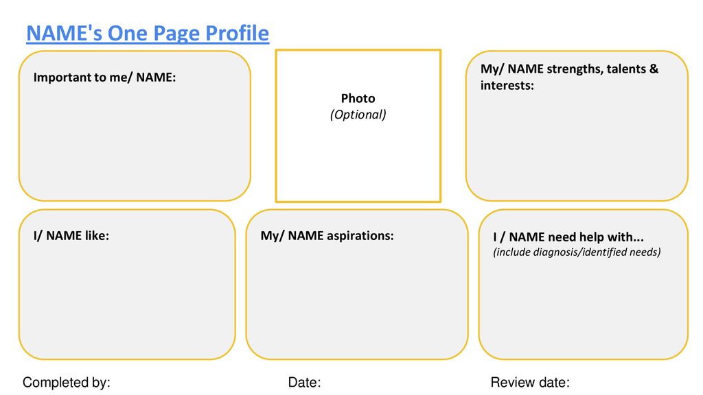 My Support Plan In preparation for developing this plan it is