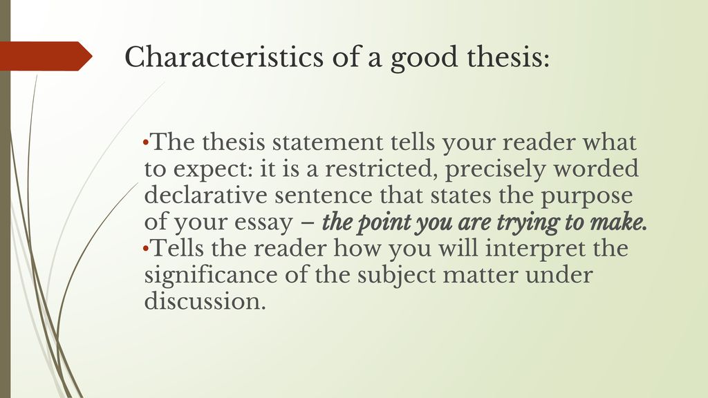 Thesis Statements: Developing a working thesis for an effective essay ...