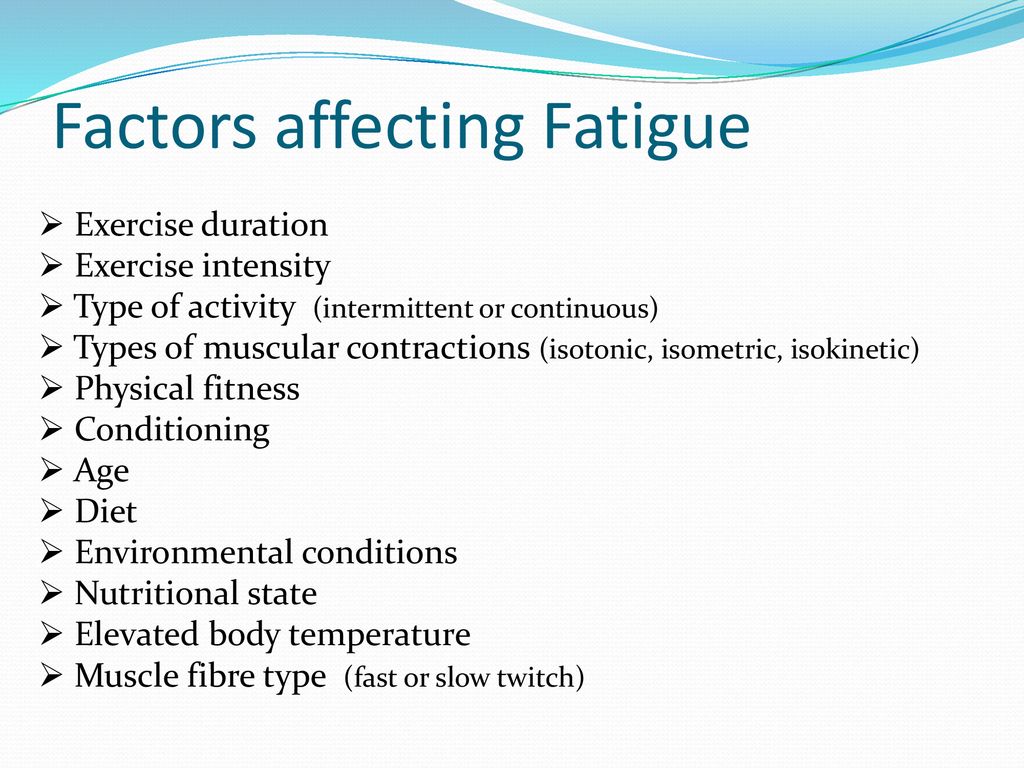 Factors affecting Fatigue
