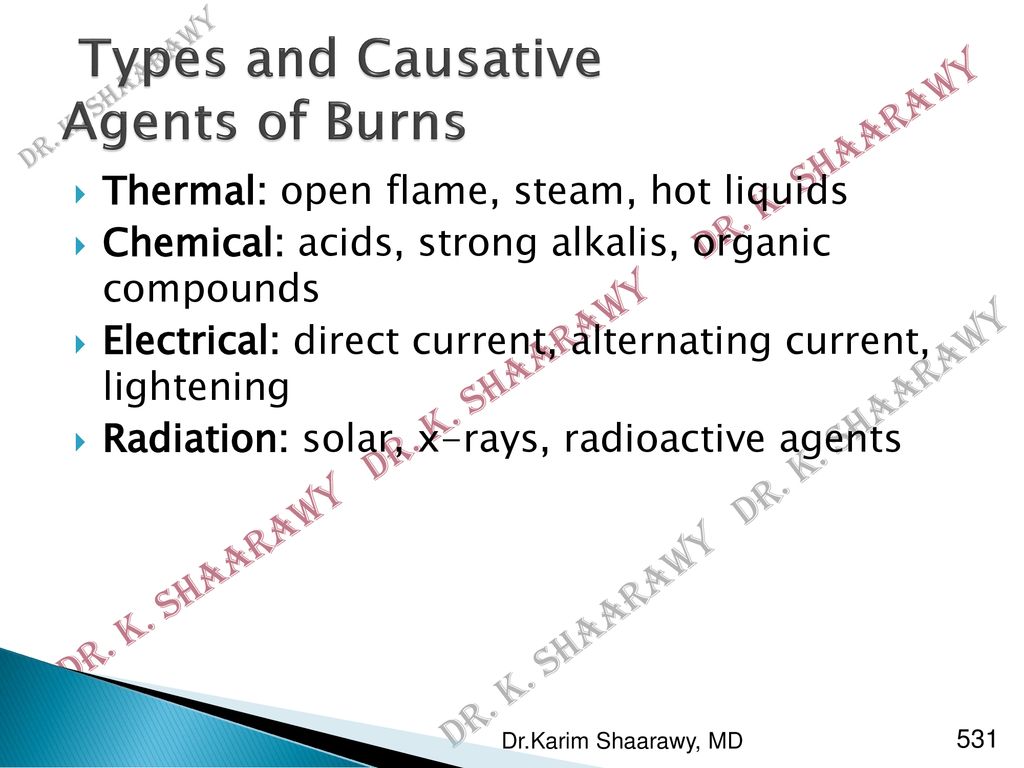 Types and Causative Agents of Burns