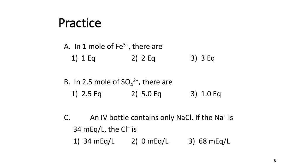 Equivalents And Milliequivalent Ppt Download