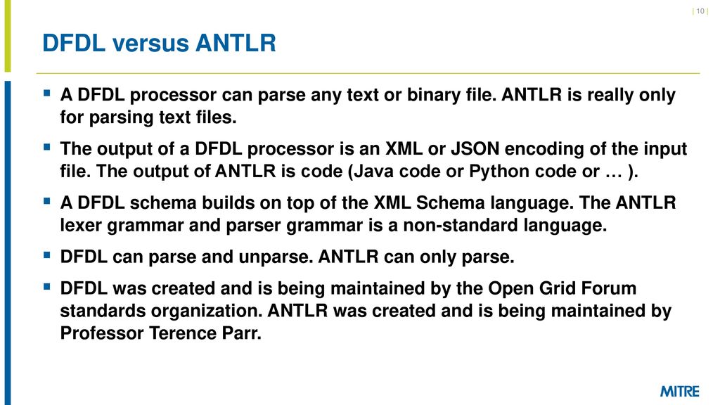 DFDL versus ANTLR Roger L. Costello - ppt download