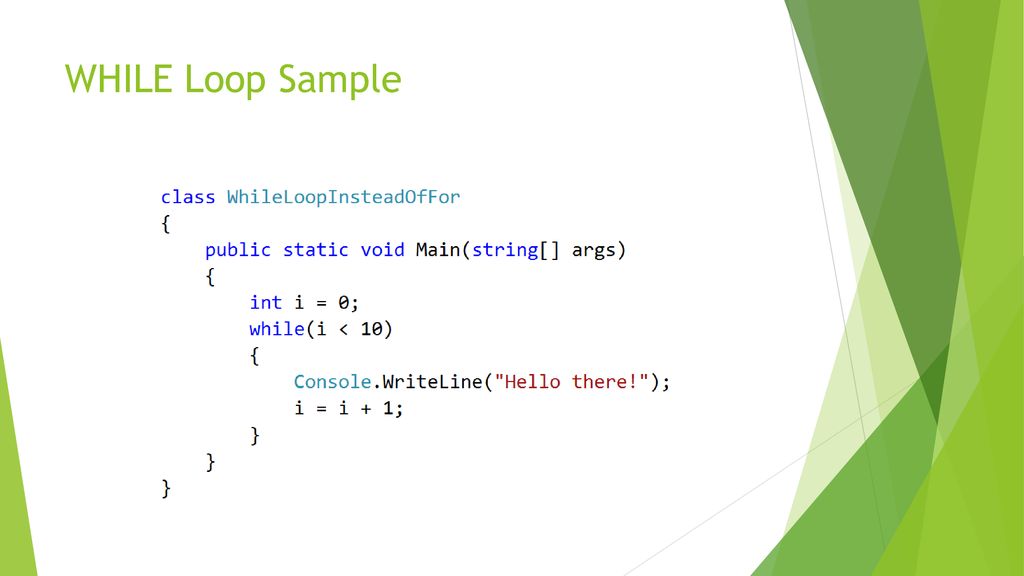 Lesson 3. Controlling program flow. Loops. Methods. Arrays. - ppt download