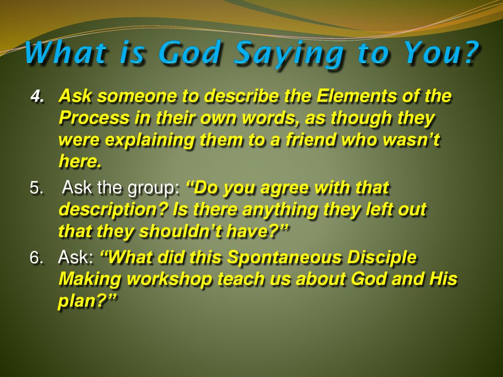 What is God Saying to You? - ppt download