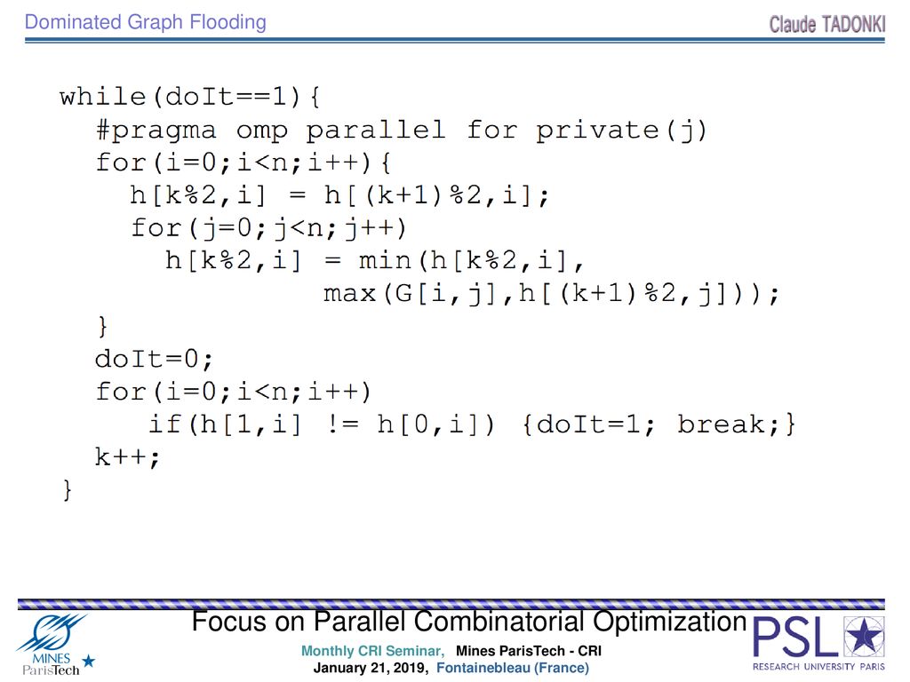Focus on Parallel Combinatorial Optimization - ppt download