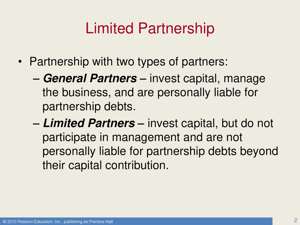 Limited Partnerships And Limited Liability Partnerships Ppt Download