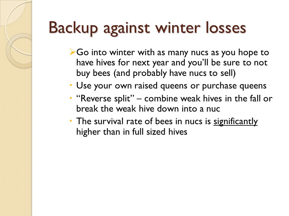 Backup against winter losses