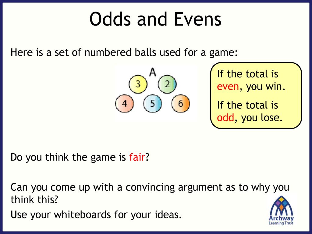 Odds And Evens Here Is A Set Of Numbered Balls Used For A Game Ppt Download