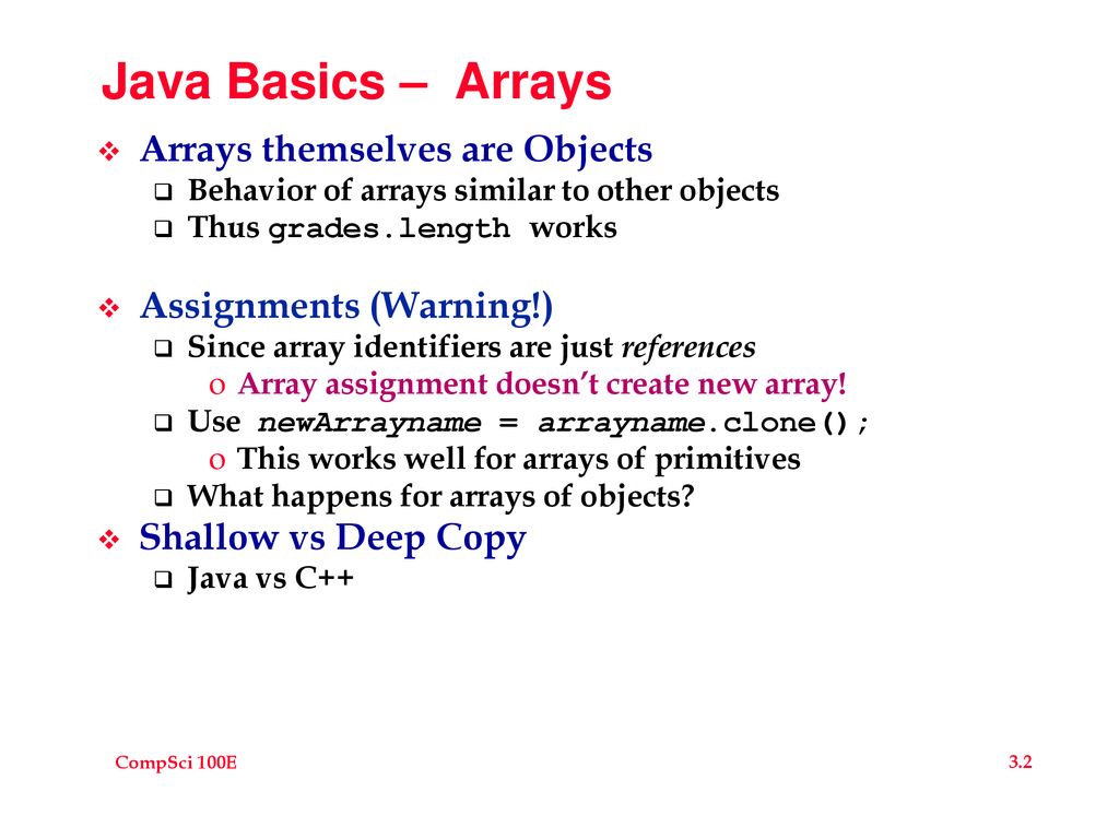 Java Basics – Arrays Should be a very familiar idea - ppt download