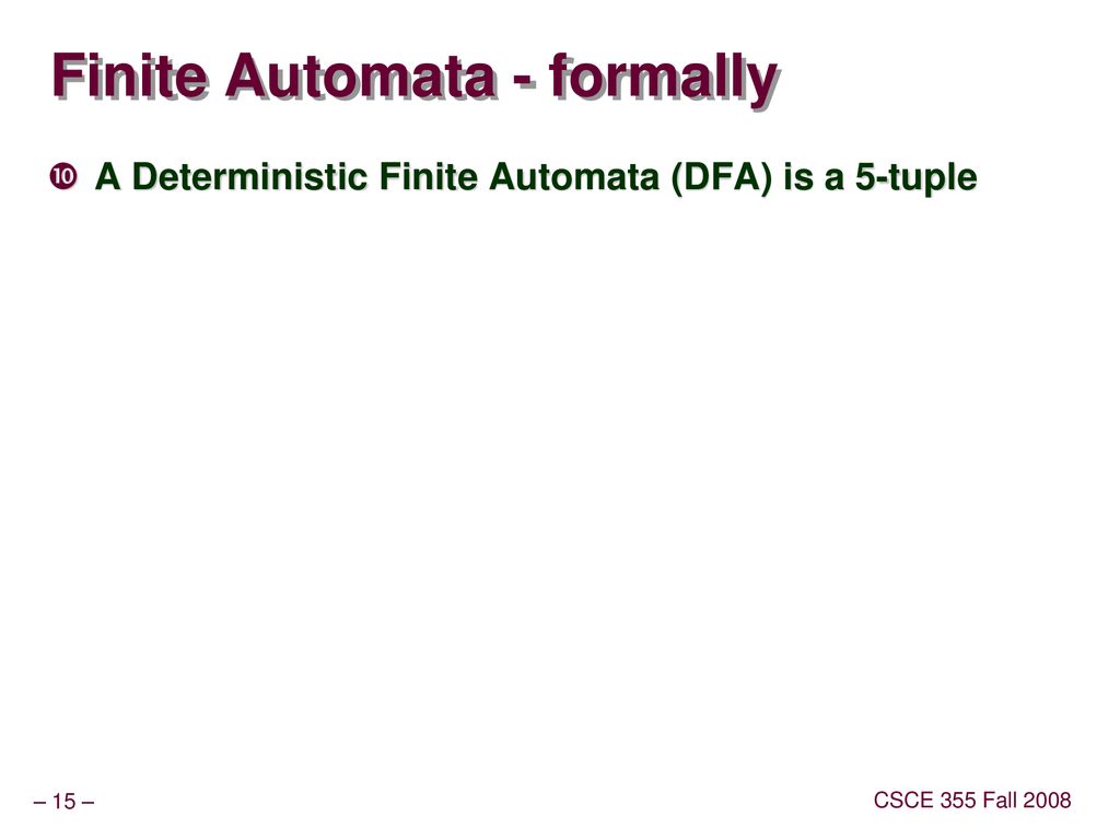 Csce 355 Foundations Of Computation - Ppt Download