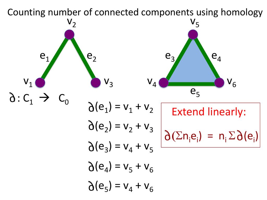 Counting number of connected components using homology