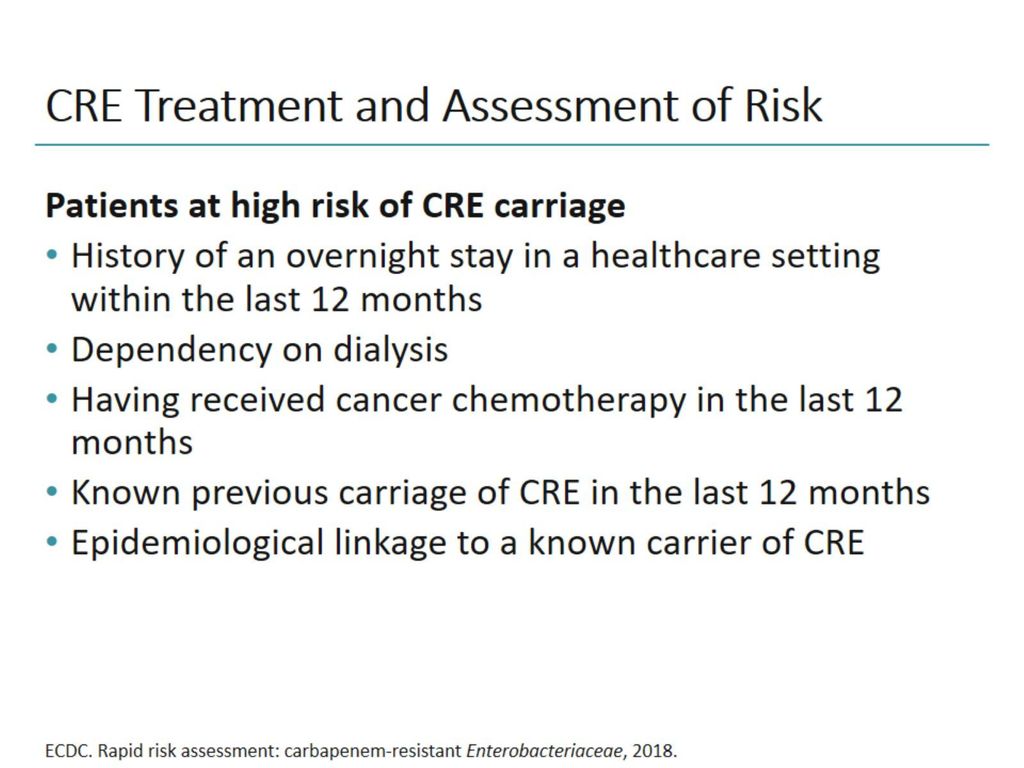 CRE Treatment and Assessment of Risk